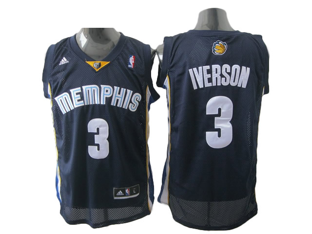 #3 Iverson black Memphis Grizzlies NBA Revolution 30 mesh jersey