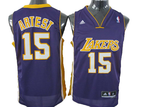 Los Angeles Lakers #15 Artest NBA Revolution 30 jersey in purple