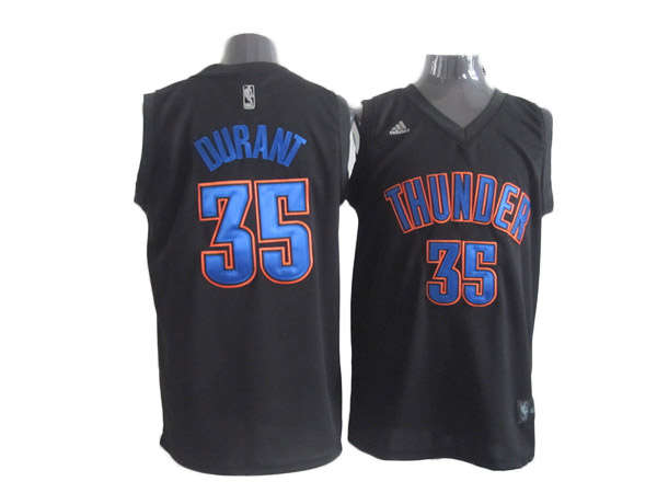 black with blue name Durant jersey, Oklahoma City Thunder #35 NBA Revolution 30 jersey