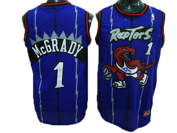 NBA Soul Swingman Revolution 30 #1 blue mesh McGrady Toronto Raptors jersey