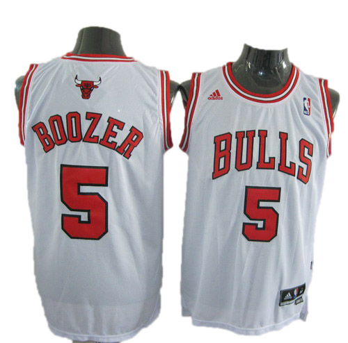 NBA Revolution 30 #5 white Boozer Chicago Bulls jersey