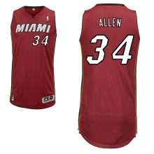 Heat #34 Ray Allen Road red Revolution 30 NBA Jersey