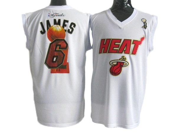 Miami Heat #6 James white NBA finals Revolution 30 jersey