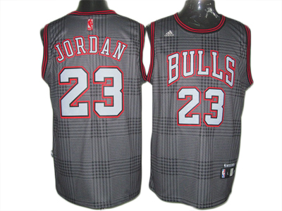 NBA Revolution 30 grid #23 black Jordan Chicago Bulls jersey