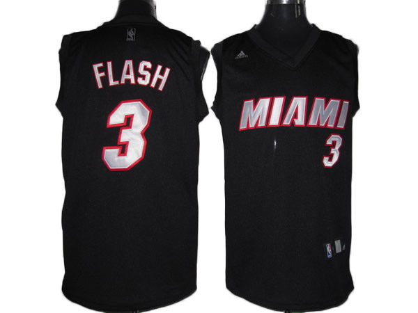 black Flash Swingman Revolution 30 NBA Miami Heat #3 Jersey