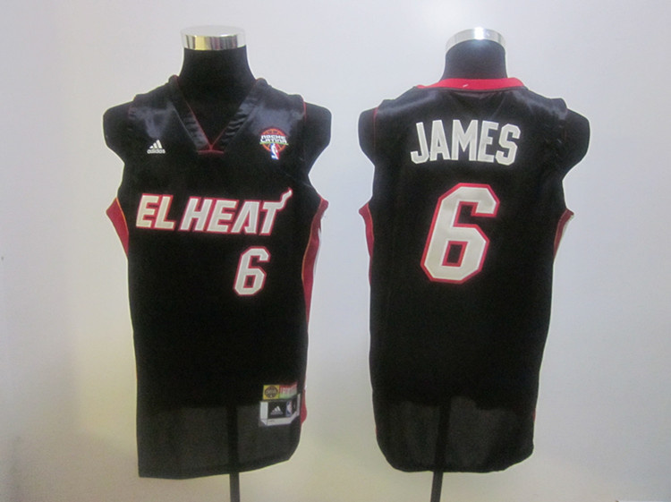 Miami Heat #6 James Adidas NBA Latin Nights Revolution 30 Swingman jersey in black