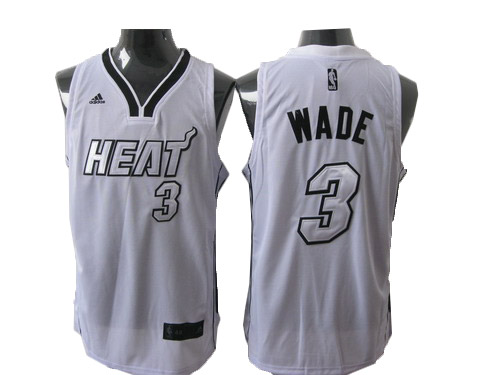 NBA Revolution 30 #3 white Wade Miami Heat jersey