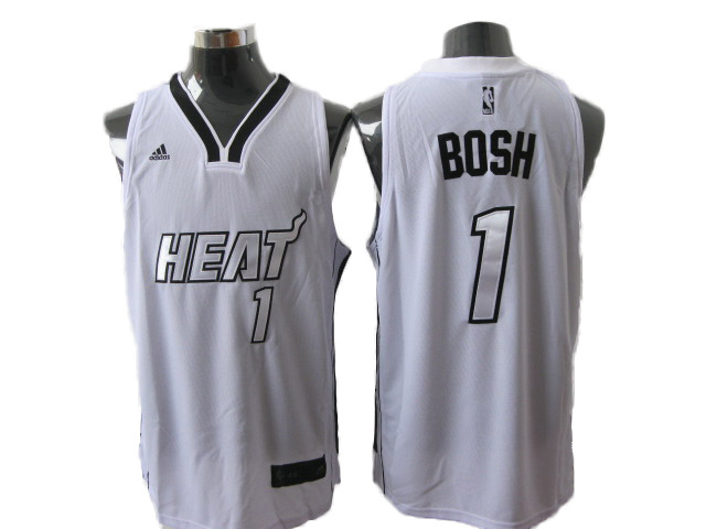 Miami Heat #1 Bosh NBA Revolution 30 jersey in white