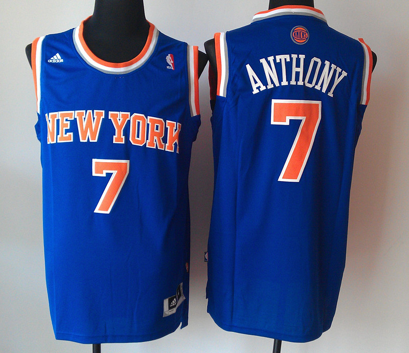Knicks #7 Carmelo Anthony blue New NBA Jersey