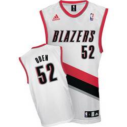 White Greg Oden Home jersey, Portland Trail Blazers #52 Adidas NBA jersey