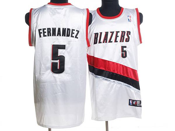 Blazers #5 Fernandez White NBA Jersey
