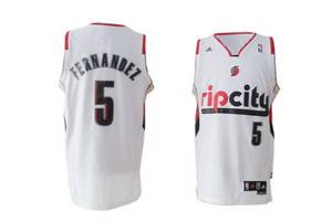 NBA #5 White Fernandez Portland Trail Blazers jersey