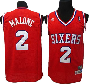 Moses Malone Red 76ers Jersey