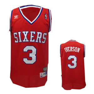 #3 Iverson Red Philadelphia 76ers Jersey