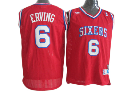 Erving red 76ers Jersey
