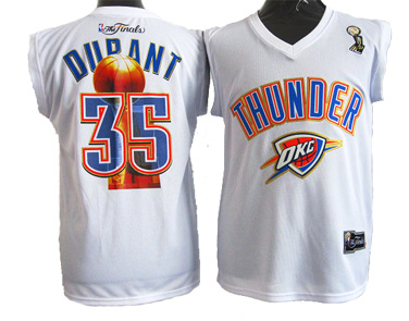#35 Durant white Oklahoma City Thunder NBA finals Jersey