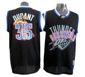Thunder #35 Durant black Embroidered NBA Jersey