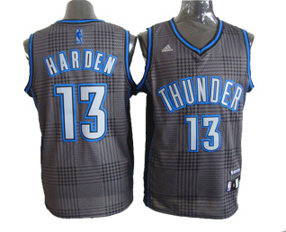 black Harden grid NBA Oklahoma City Thunder #13 Jersey