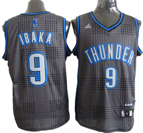 Thunder #9 Ibaka black Embroidered NBA Jersey