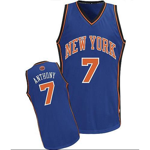 New York Knicks #7 Carmelo Anthony Blue Basketball Jersey