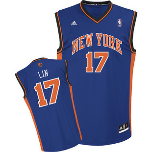 #17 Jeremy Lin blue New York Knicks Jersey