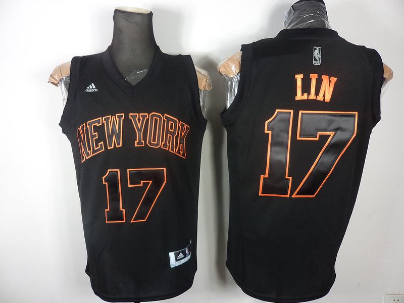 New York Knicks #17 Lin black Jersey