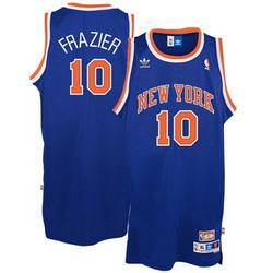 Walt Frazier Blue Jersey, New York Knicks #10 Soul Swingman Throwback Royal Basketball Jersey