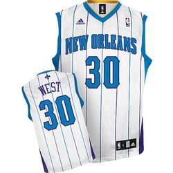 Hornets #30 David West Home White NBA Jersey