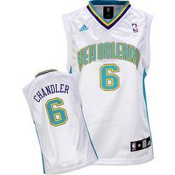 White Tyson Chandler Home Jersey, New Orleans Hornets #6 Basketball Jersey