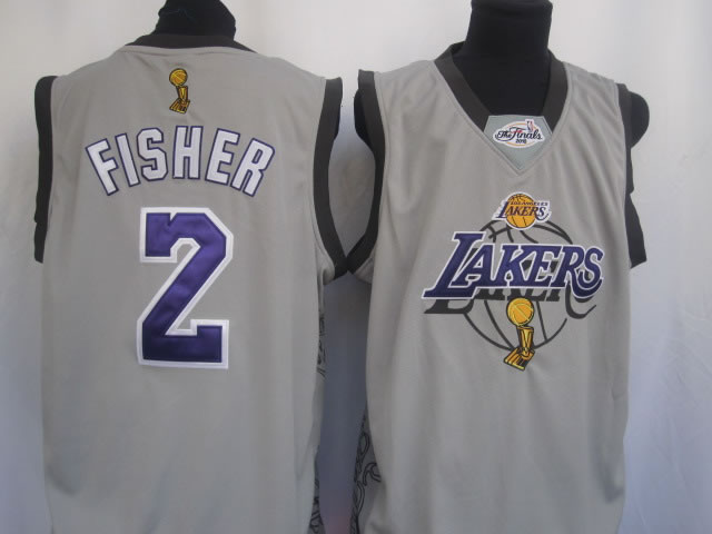 Grey Derek Fisher 2010 Finals Commemorative NBA Los Angeles Lakers #2 Jersey