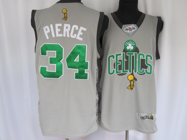Boston Celtics #34 Paul Pierce 2010 Finals Commemorative NBA jersey in Grey