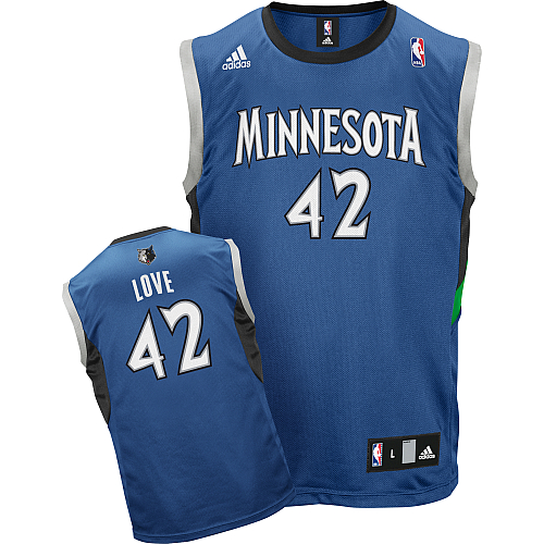 Blue Kevin Love Road Timberwolves #42 Jersey
