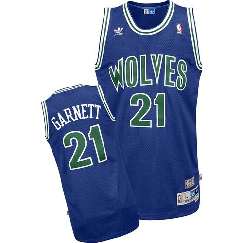 Blue Kevin Garnett Jersey, NBA Minnesota Timberwolves #21 Swingman Jersey