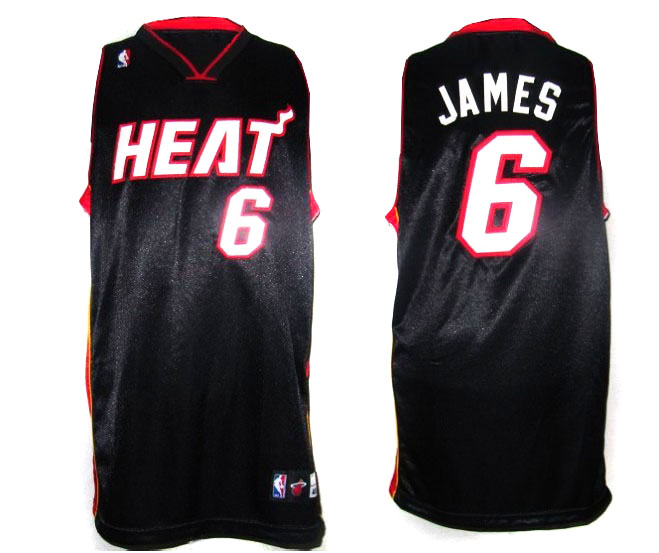 Black James Jersey, NBA Miami Heat #6 Jersey