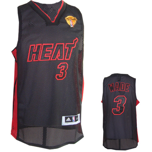 Heat #3 Dwyane Wade Black NBA Jersey