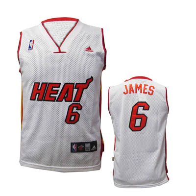 Heat #6 LeBron James White Swingman Jersey