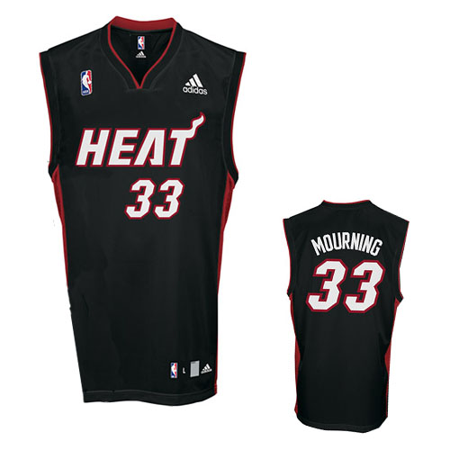 Alonzo Mourning Road Black Jersey, Miami Heat #33 Jersey