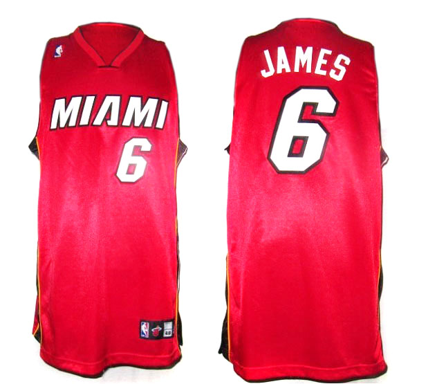 NBA Miami Heat #6 James Red Jersey