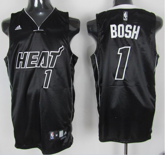 NBA Miami Heat #1 Bosh Black Jersey