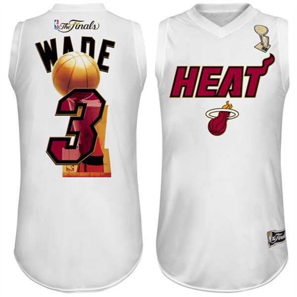 Wade Jersey: Championship #3 NBA Miami Heat Jersey in White