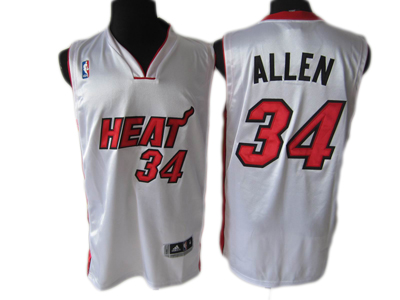 White Allen NBA Heat #34 Jersey