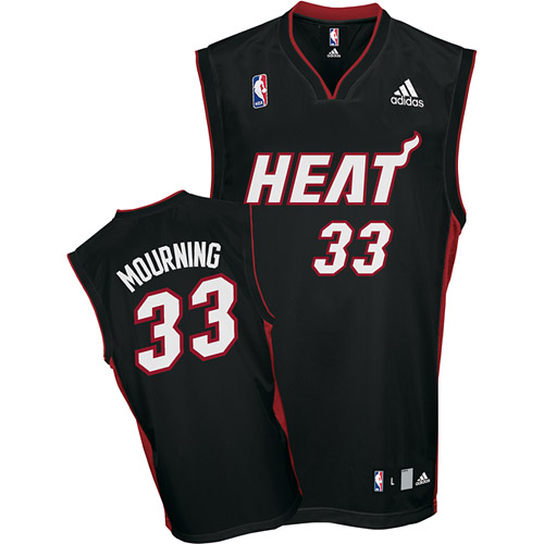 NBA Miami Heat #33 Alonzo Mourning Road Black Jersey