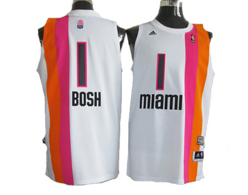 NBA Miami Heat #1 Bosh White Rainbow Jersey