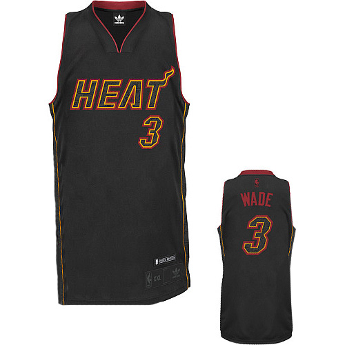 Dwyane Wade Jersey Black Fiber Fashion #3 NBA Miami Heat Jersey