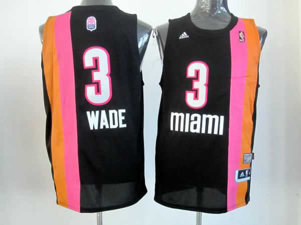 Miami Heat #3 Dwyane Wade Black Rainbow Jersey