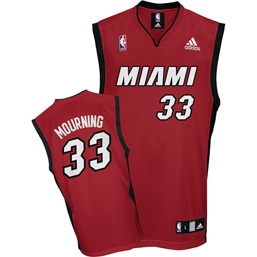 Miami Heat #33 Alonzo Mourning Alternate Red Jersey