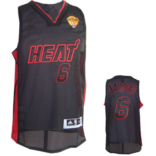 NBA #6 Black LeBron James Miami Heat jersey