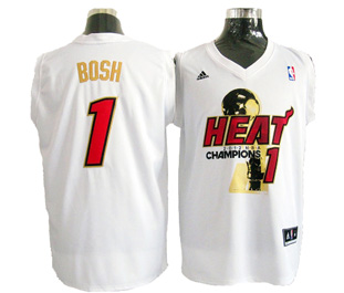 Miami Heat #1 Bosh Finals NBA Jersey in White