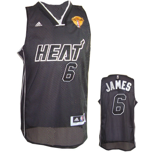 #6 LeBron James Black Miami Heat Shadow NBA Jersey