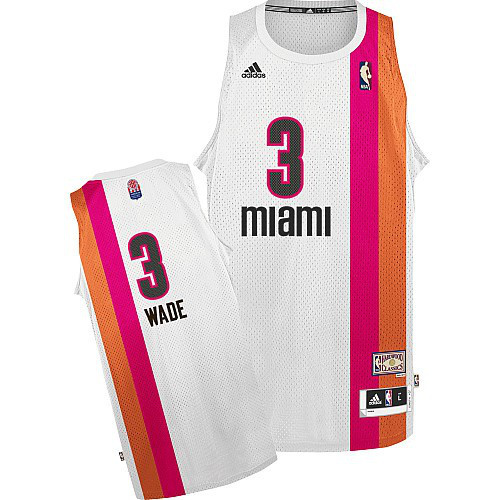 #3 Dwyane Wade White Miami Heat Rainbow Jersey